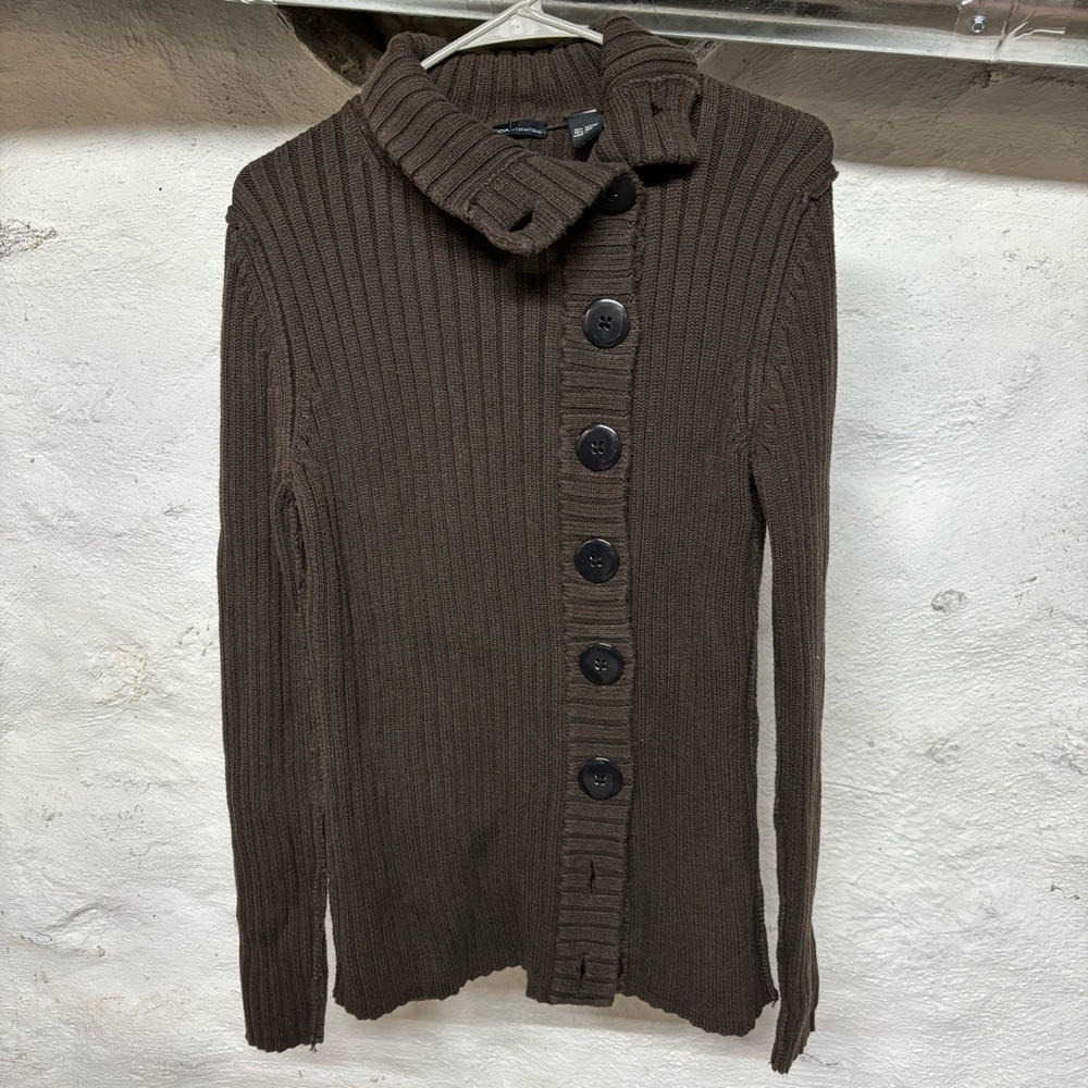 Moda International Brown Ribbed Cardigan
